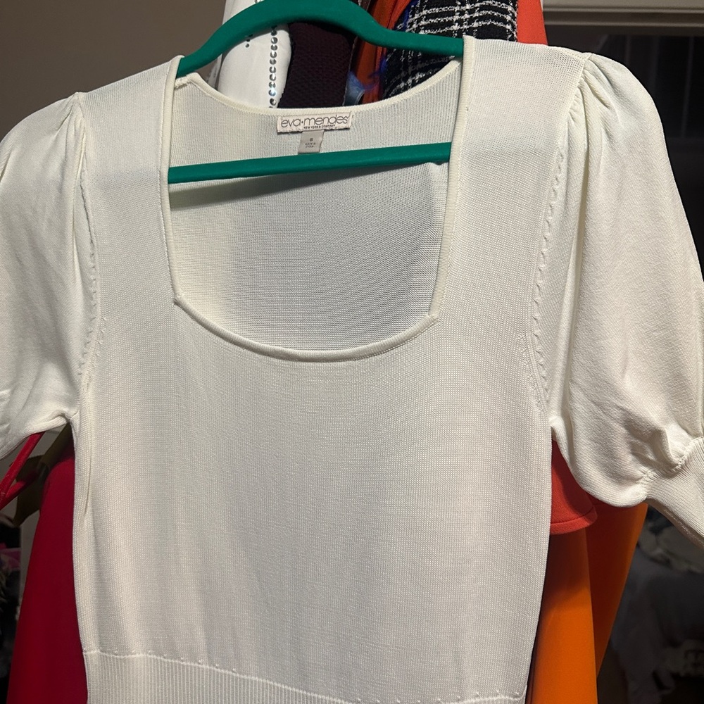 Eva Mendes White Sweater Dress small